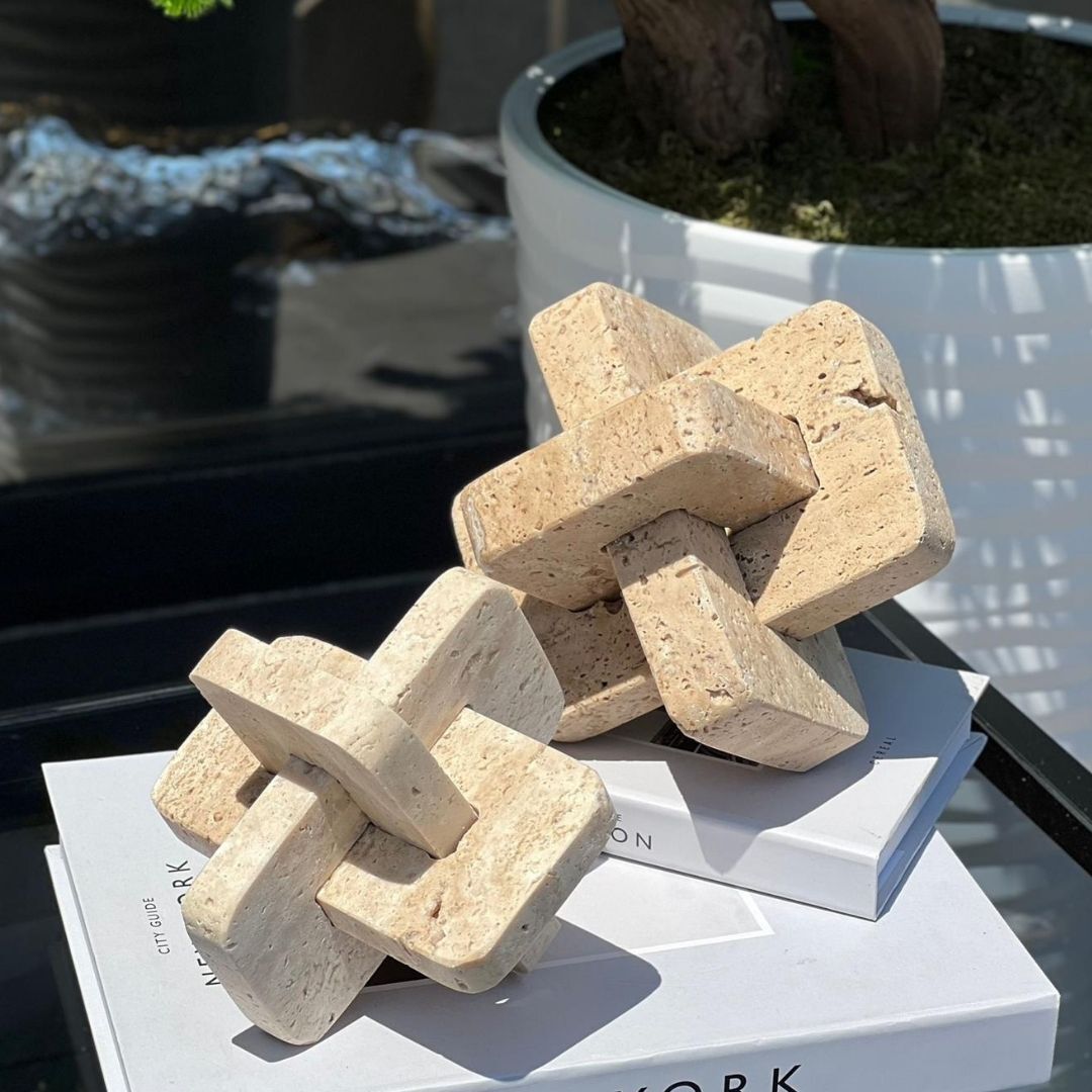 Traverten Geçmeli Dekoratif Obje