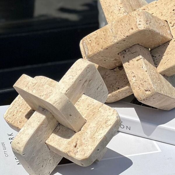 Traverten Geçmeli Dekoratif Obje