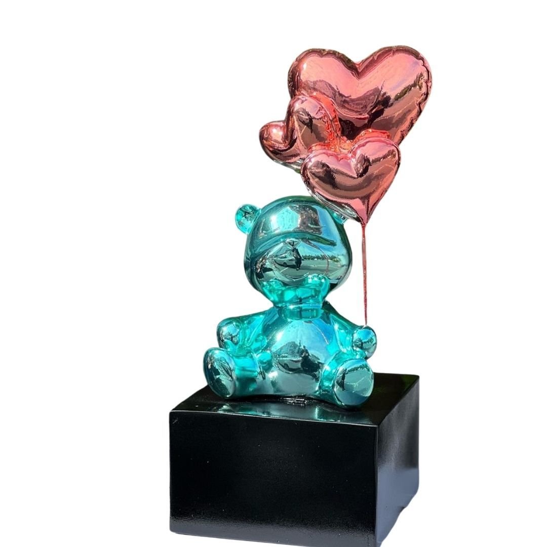 Ayıcık Kaws Turkuaz Dekoratif Obje 35 cm