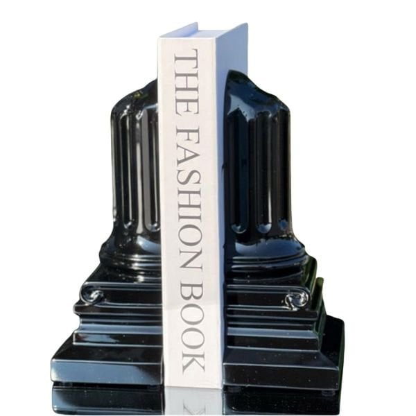 Reçine Siyah  Sutun Kitap Tutucu