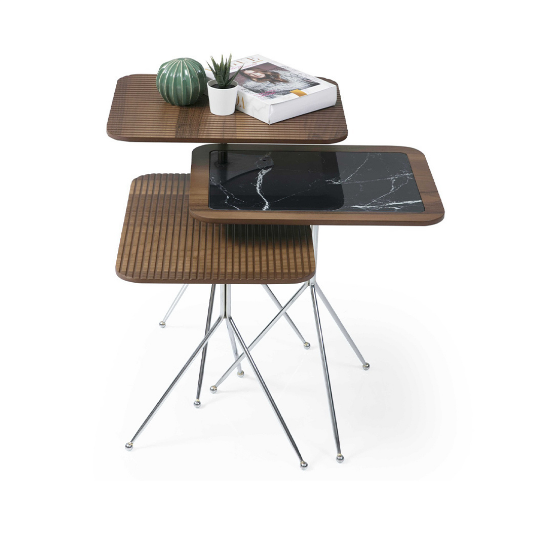 Diamond Ceviz Kahverengi Zigon Sehpa