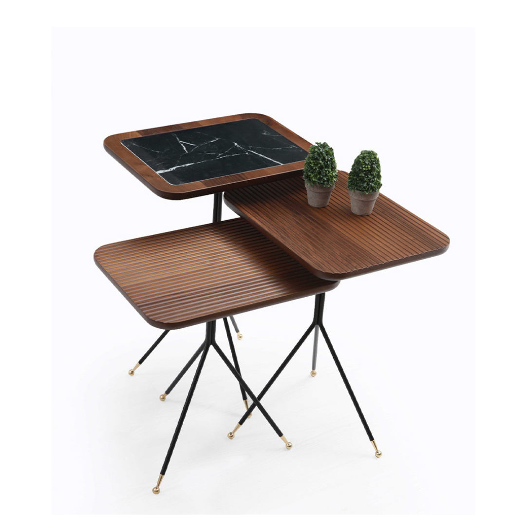 Diamond Siyah Ceviz Zigon Sehpa