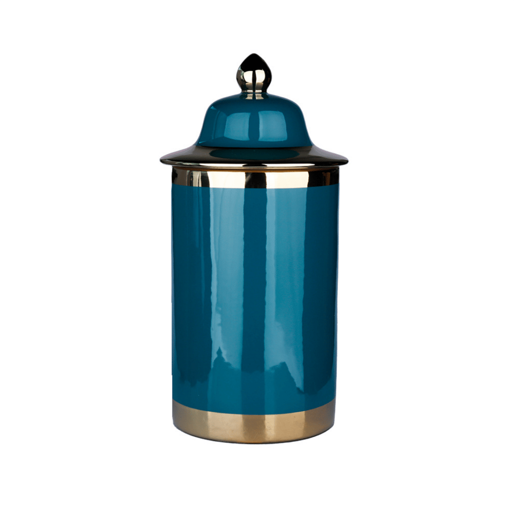 Luckyart Yeşil Silindir Kapaklı By Vazo 45 Cm