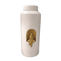 Luckyart Luckyart Gold Biblolu Beyaz Küp 19x19x35 Cm