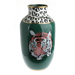 Luckyart Yeşil Kaplan Boğumlu Vazo 22x22x38 Cm