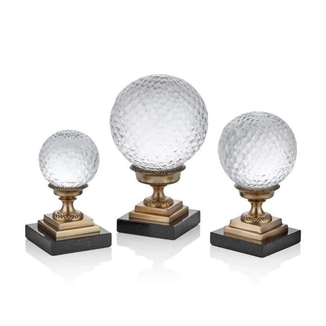 Mermer Tabanlı Altın Renk Dekoratif 3Lu Top(Kopya)