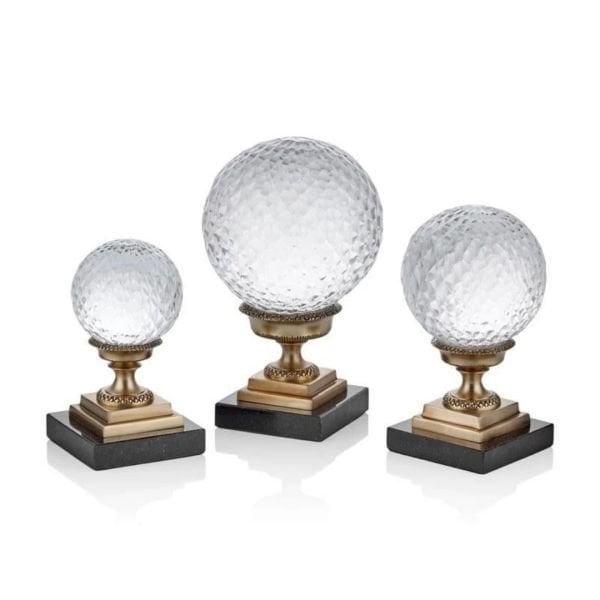 Mermer Tabanlı Altın Renk Dekoratif 3Lu Top(Kopya)