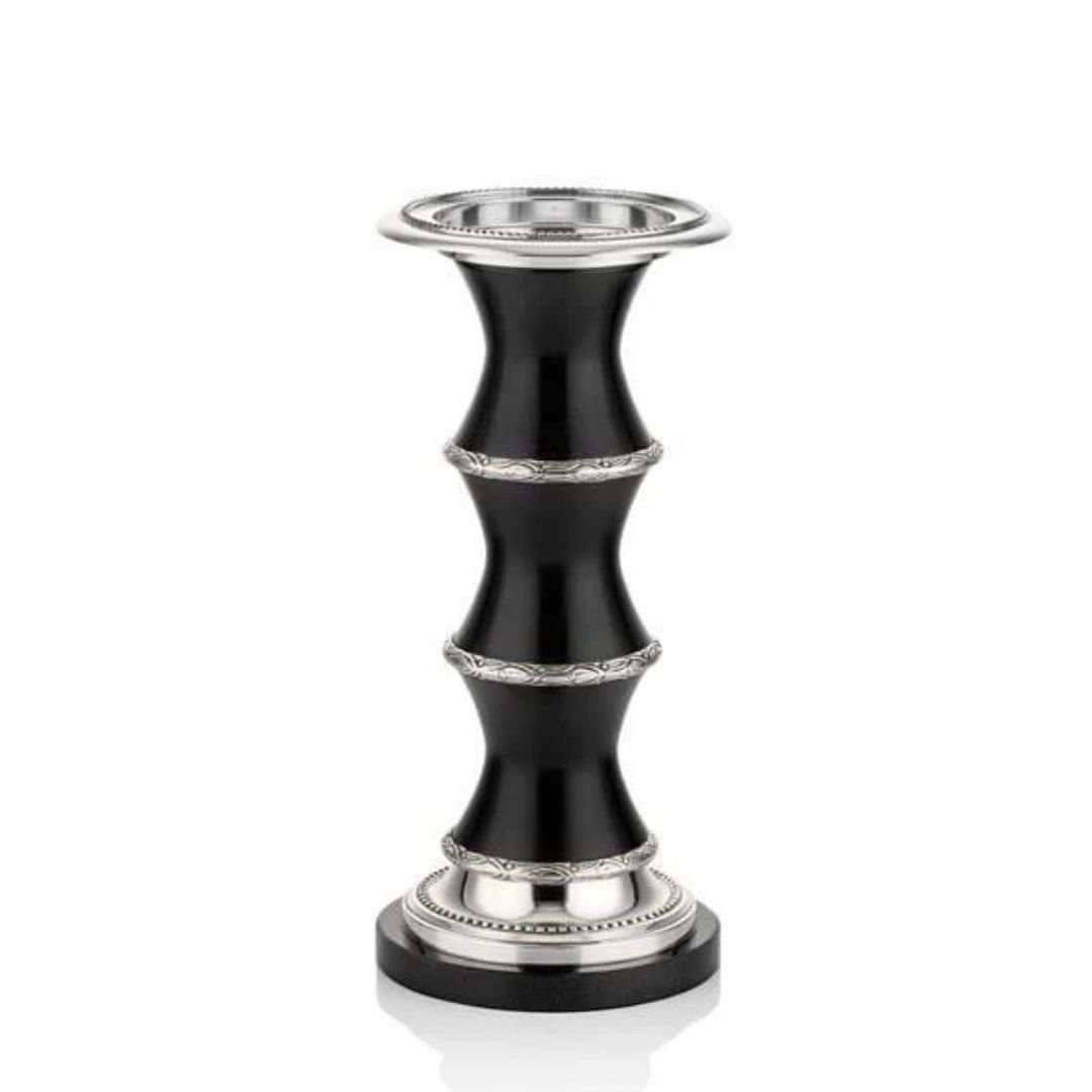 Lydıa Gümüş Renk Büyük Boy Mumluk 16x32 Cm