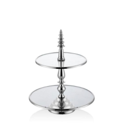 Lamadore Kek Standı Yuvarlak Düz Camlı 2 Katlı 21,5x21,5x25,5 cm