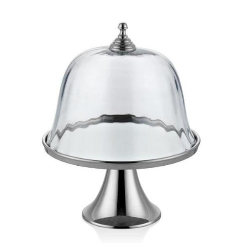 Lamadore Kek Standı Cam Kapaklı Ayaklı 27,5x27,5x36 cm
