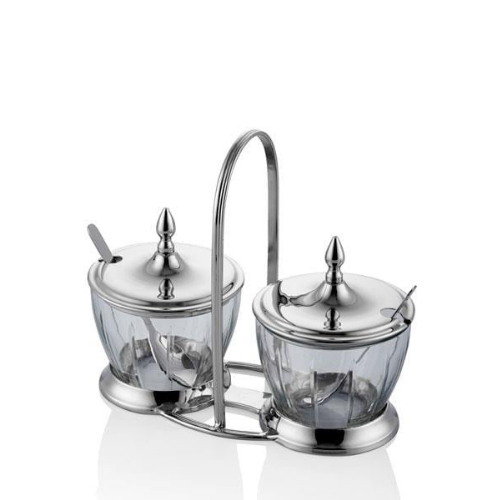 Lamadore Gümüş Baharatlık 2'Li Set 21,5x10x18 cm