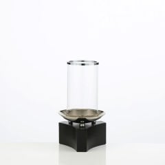 Vitale Siyah Tabanlı Cam Mumluk 16*16*27 Cm