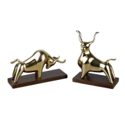 Luckyart Gold Metal 2'li Dekoratif Boğa Set 44x8,5x21 cm