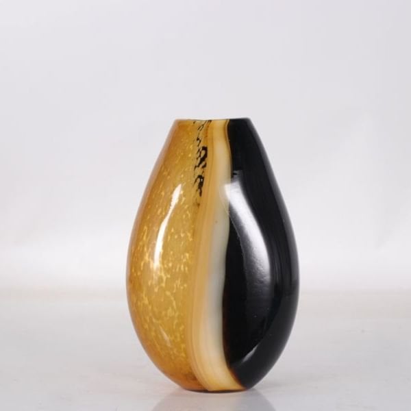 Black Amber Large Glass Vase