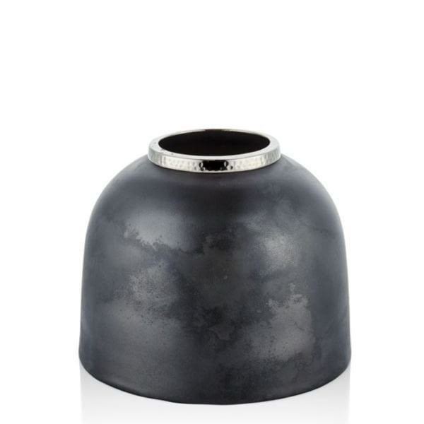 Gri Nikel Mermer Desen  Büyük Vazo 26X22,5 CM