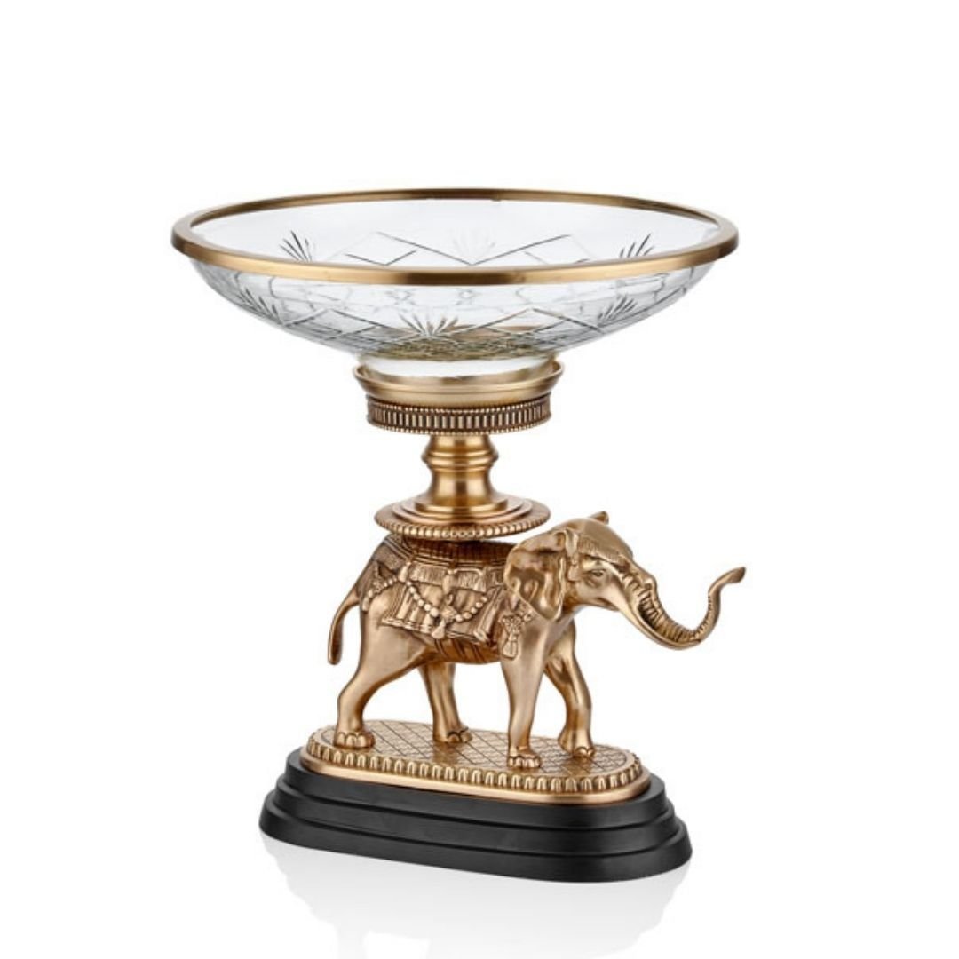 Lamedore Fil Desenli Eskitme Dekoratif Cam Kase 33 x 38 cm