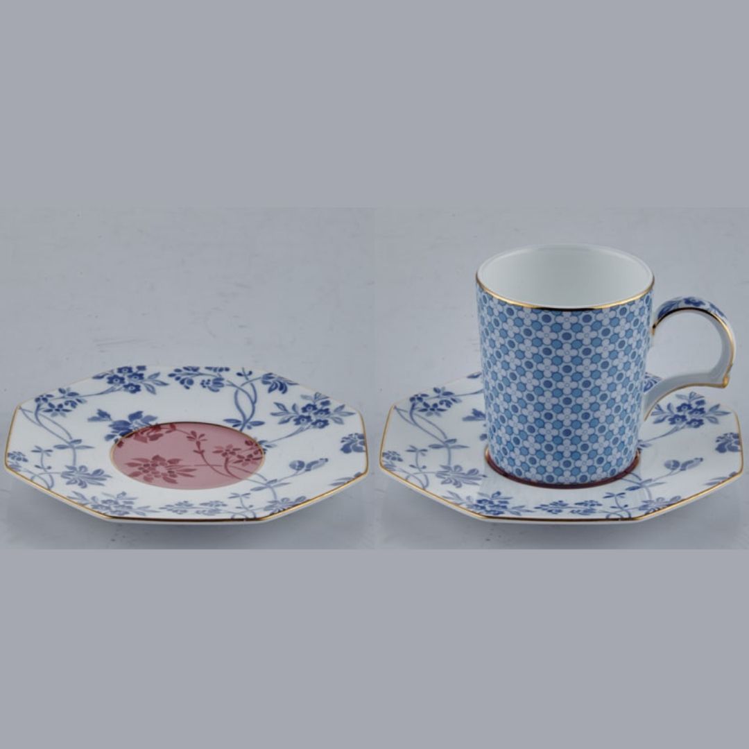 Tea Delight Regency Damask Blue 2'li Kahve Fincan Seti