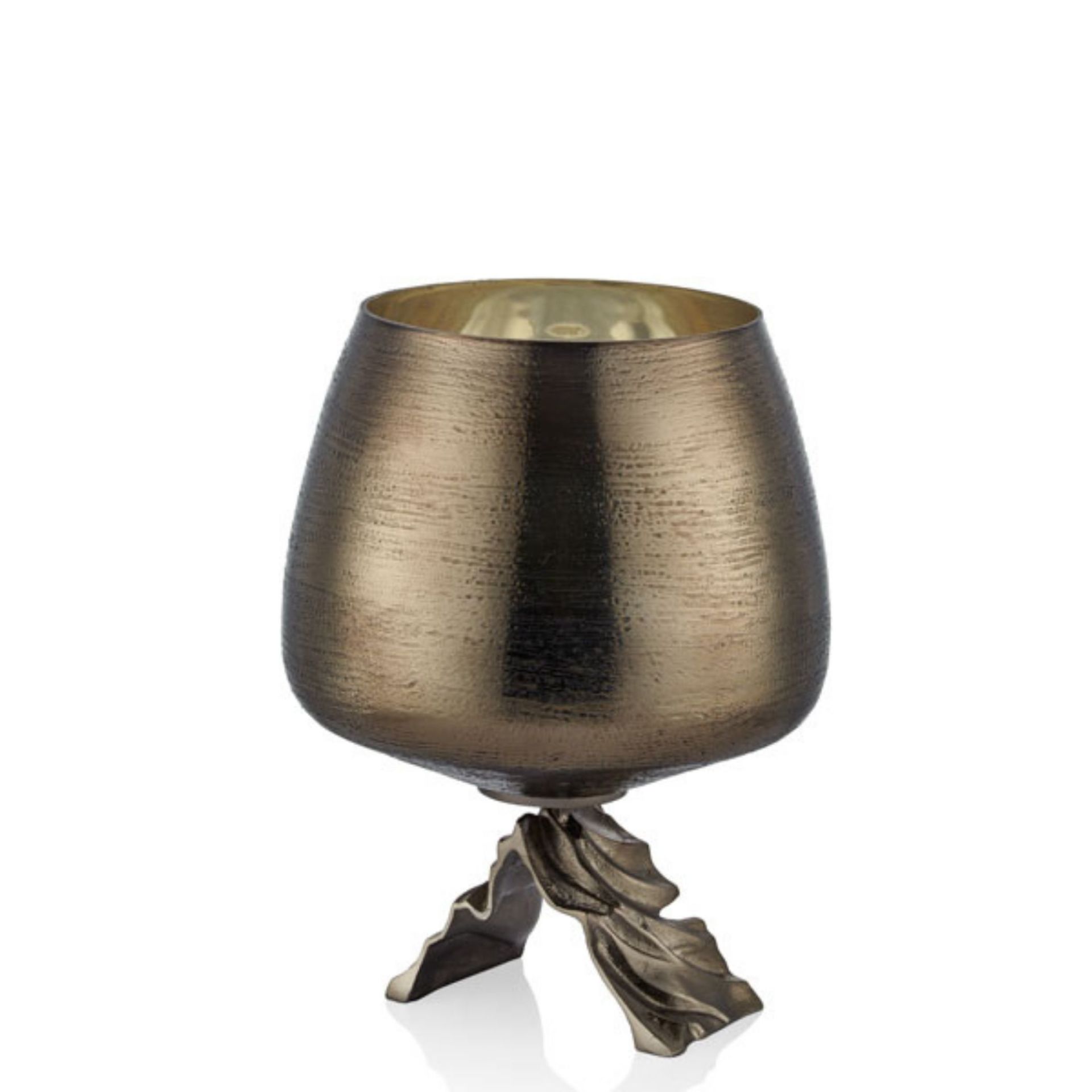 Lamedore Kadeh Tasarım Kahve Gold Büyük Vazo 28 cm