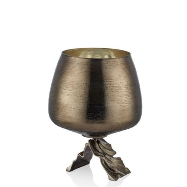 Lamedore Kadeh Tasarım Kahve Gold Büyük Vazo 28 cm