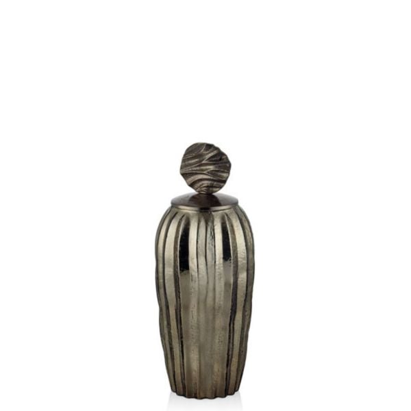 Lamedore Aged Brass Orta Boy Cam Kapaklı Küp 15x15x44 cm