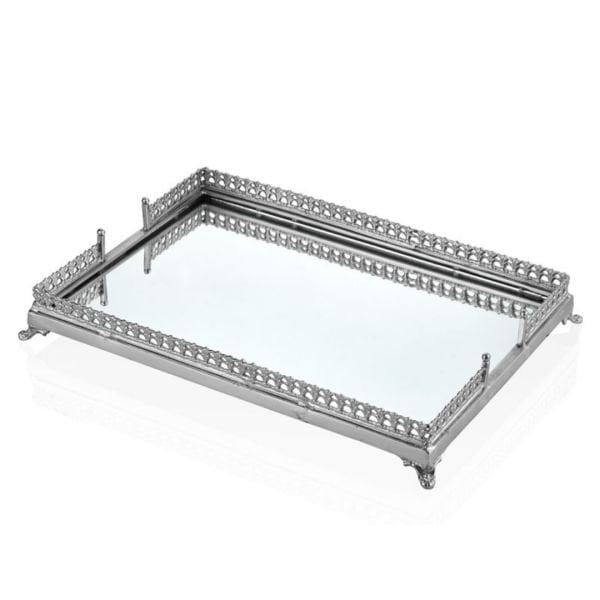 Lamedore Aynalı Dikdörtgen Jardinyer Gümüş 52 cm