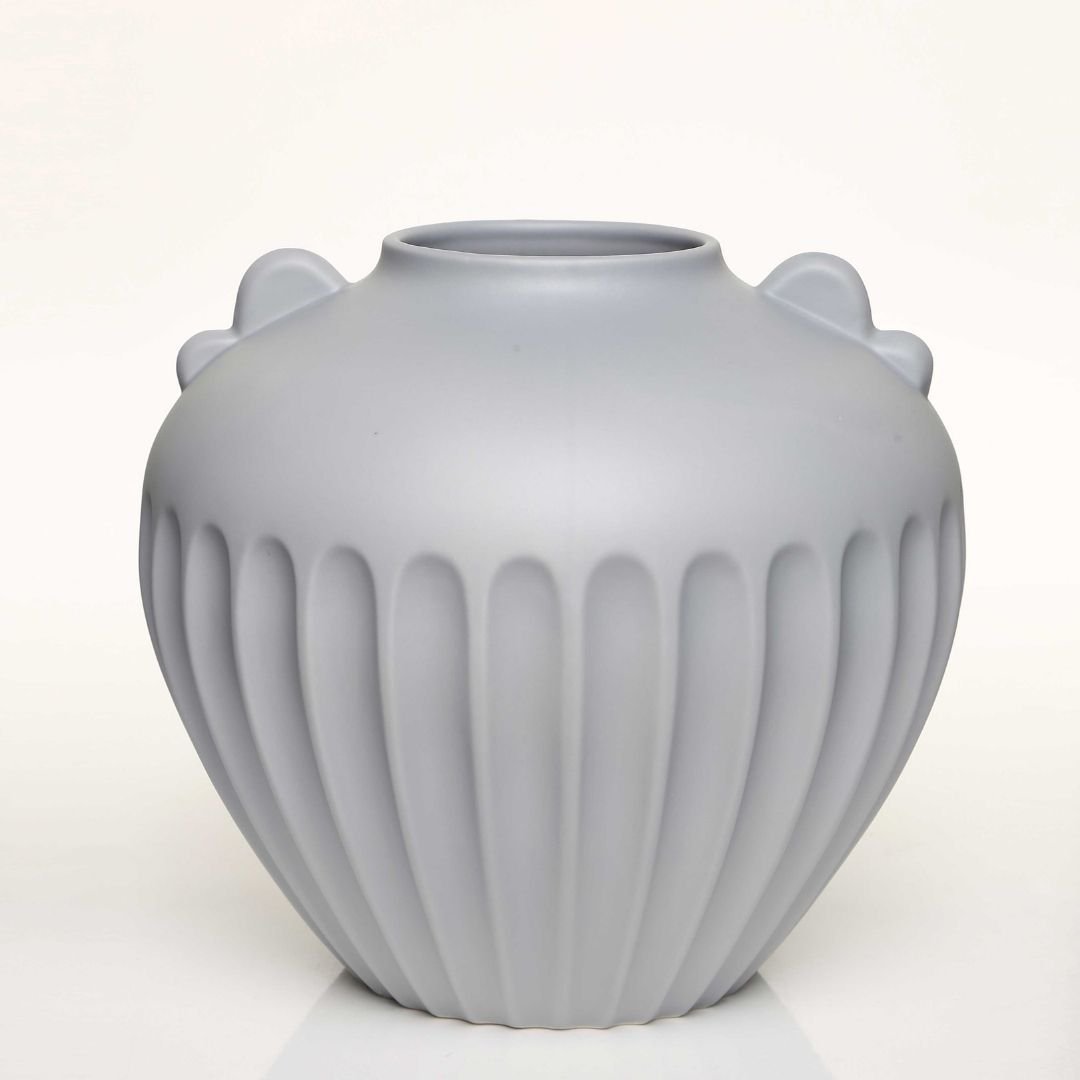 Vitale AntıQue  Gri Vazo Kısa 24 cm