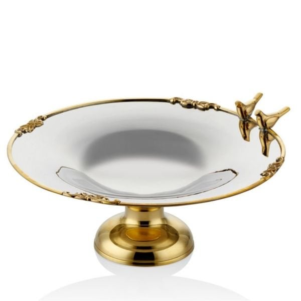 La'medore Black Pearl Kuşlu Sunum Tabak Büyük Boy 31 cm