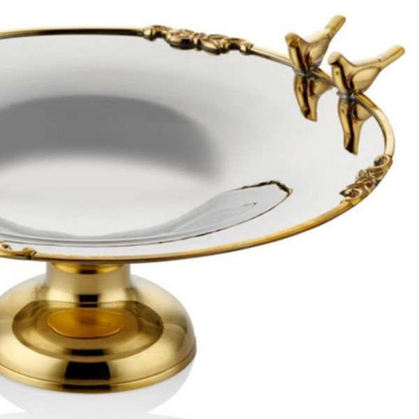 La'medore Black Pearl Kuşlu Sunum Tabak Büyük Boy 31 cm