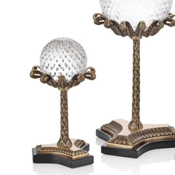 Lamedore Uzun Gövdeli  Altın Renk Dekoratif  3 lü Top