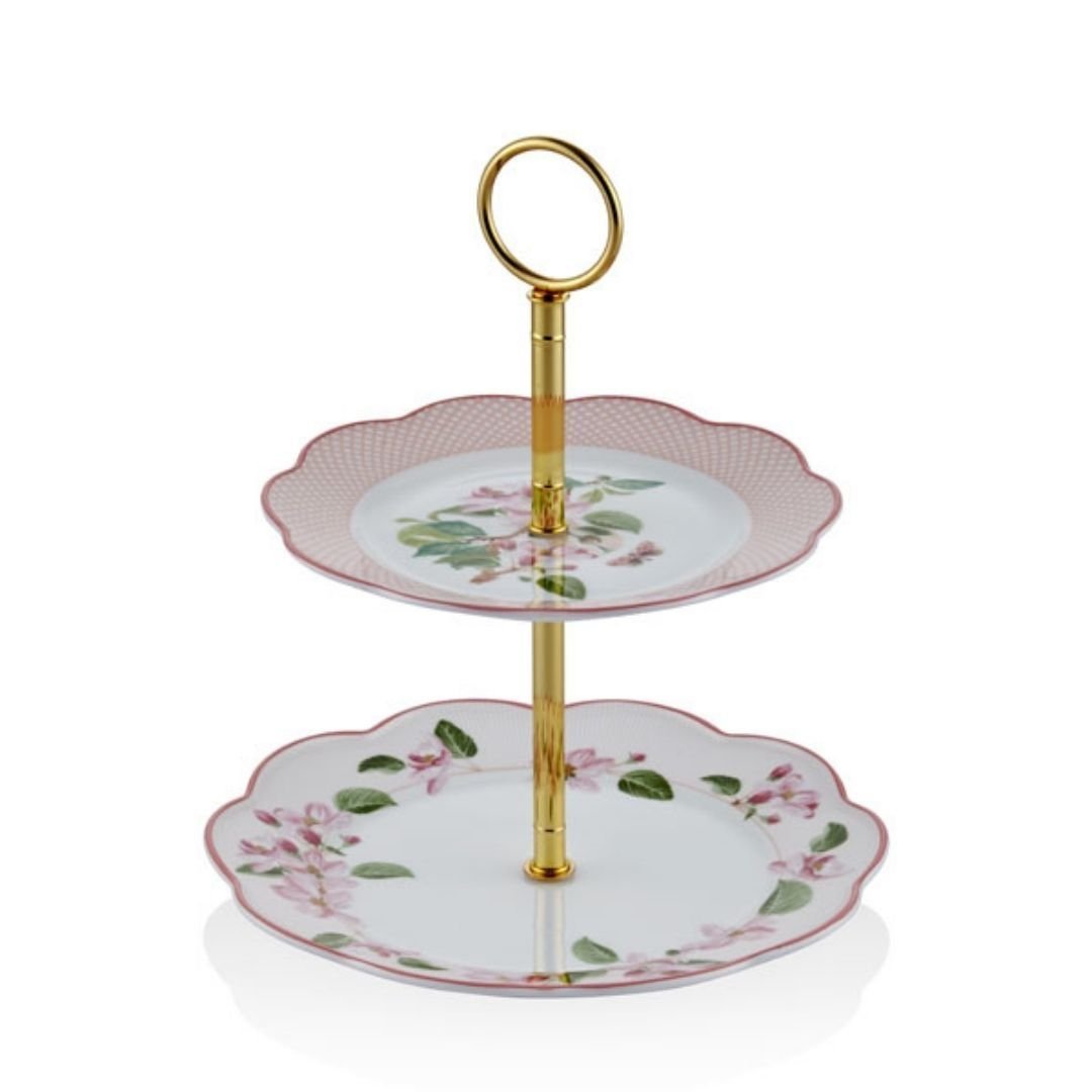 Kek Standı Tea Delight 2 Katlı Horticool Pink