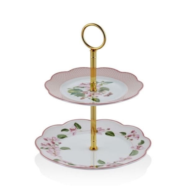 Kek Standı Tea Delight 2 Katlı  Horticool Pink