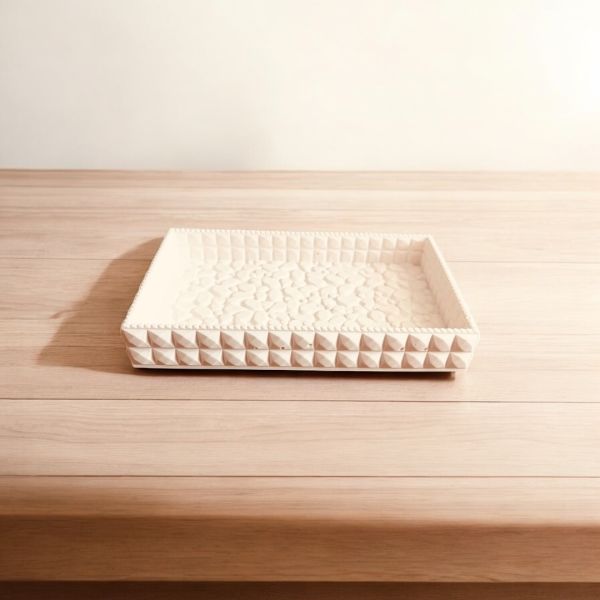 Peblora  - Çatlak Desen Denfix Tepsisi | Bakır