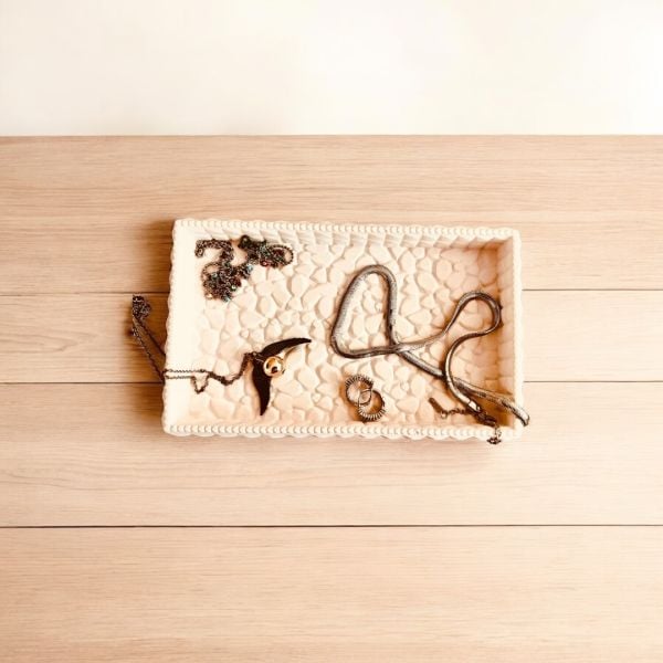 Peblora  - Çatlak Desen Denfix Tepsisi | Bakır