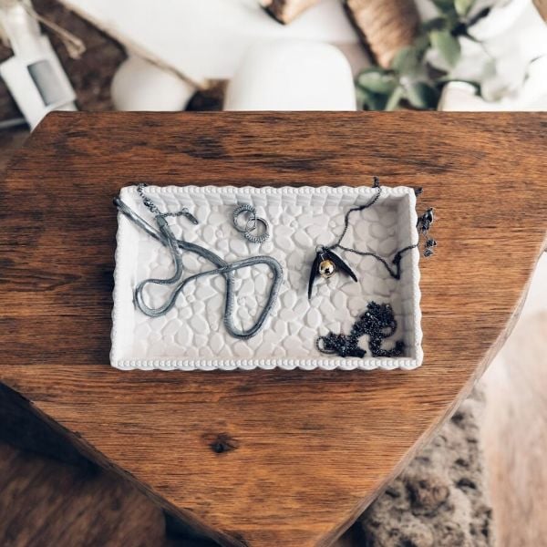 Peblora  - Çatlak Desen Denfix Tepsisi | Mavi