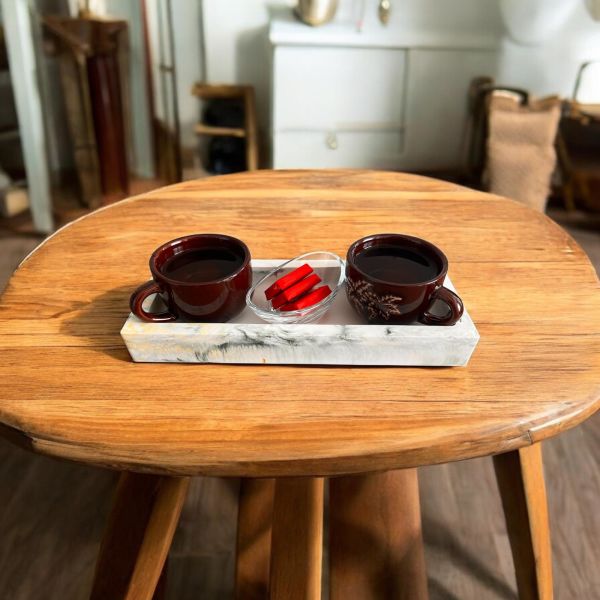 Tepsı Dekoratıf Marvella Denfix | Gri Gold