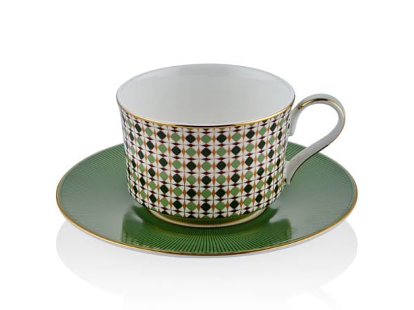 Cay Fincanı Tea Delight Tea Cup and Saucer green Opera House