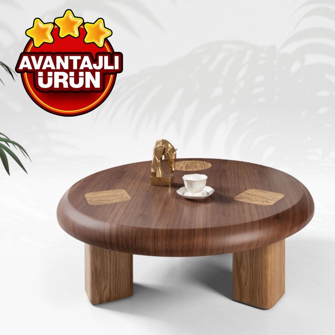 Yuvarlak Orta Sehpa Roma Ceviz