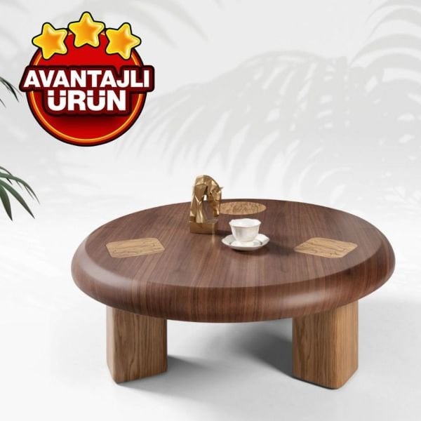 Yuvarlak Orta Sehpa Roma Ceviz