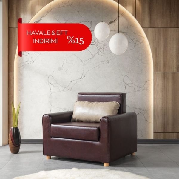 Hilton Deri Açılır Mekanizmalı Yatak Olan Tekli Koltuk