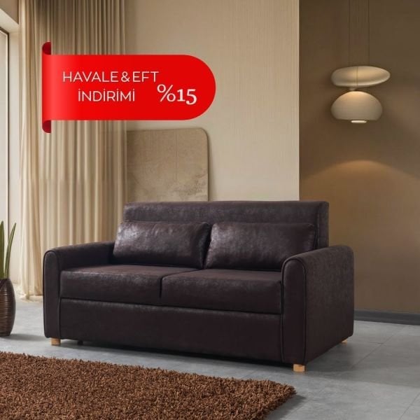 Rixos Deri Açılır Mekanizmalı Yatak Olan İkili Koltuk