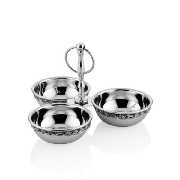 Lamedore Halatlı Gümüş  3lü Çerezlik