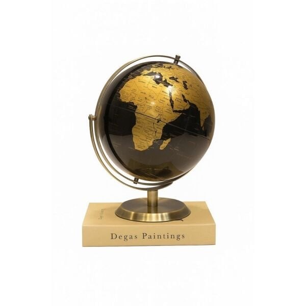 Dekoratif Dünya Küre Siyah Gold