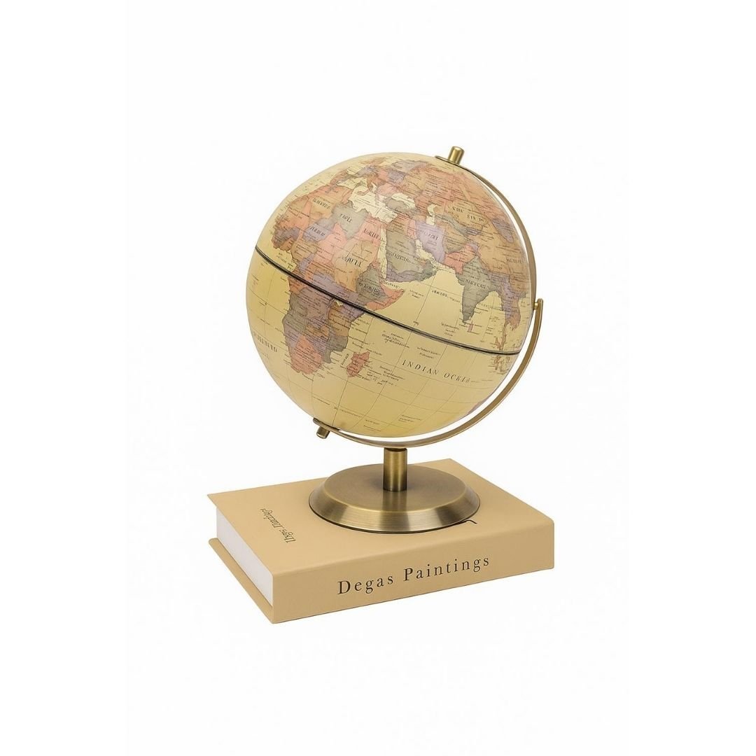 Dekoratif Dünya Küre Krem