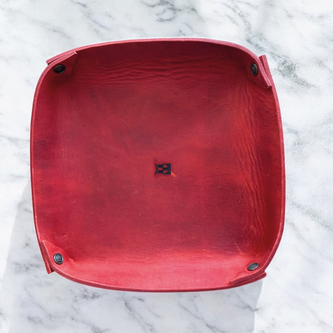 Valtray | Hakiki Deri Organizer - Kırmızı