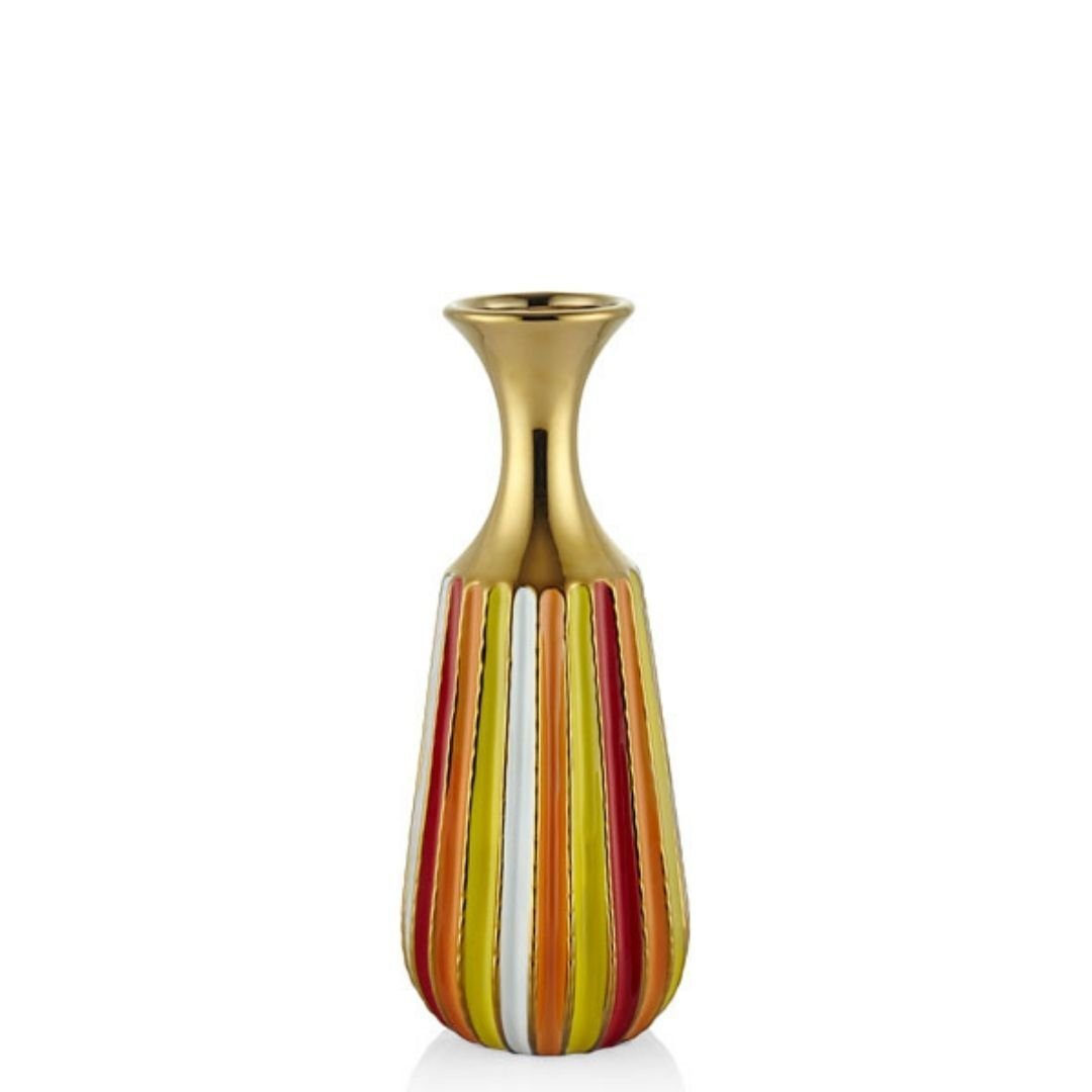Altın Seri Sarı Kırmızı Küçük Boy Vazo