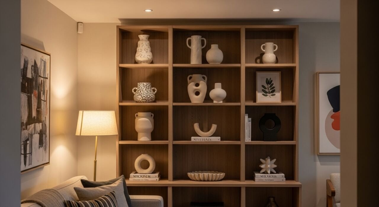 Kitaplık ve Raflarla Düzenli ve Sanatsal Ev Köşeleri