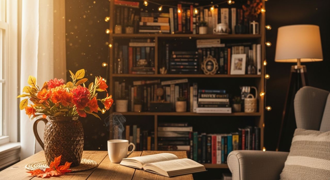 Sonbahar Çiçekleri ve Kitap Köşeleri: UKYCO Vazolar ve Raflarla Sıcak Bir Dekorasyon