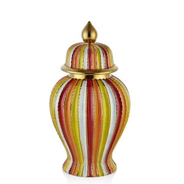 Altın Seri Sarı Kırmızı Büyük  Boy Kapaklı Küp