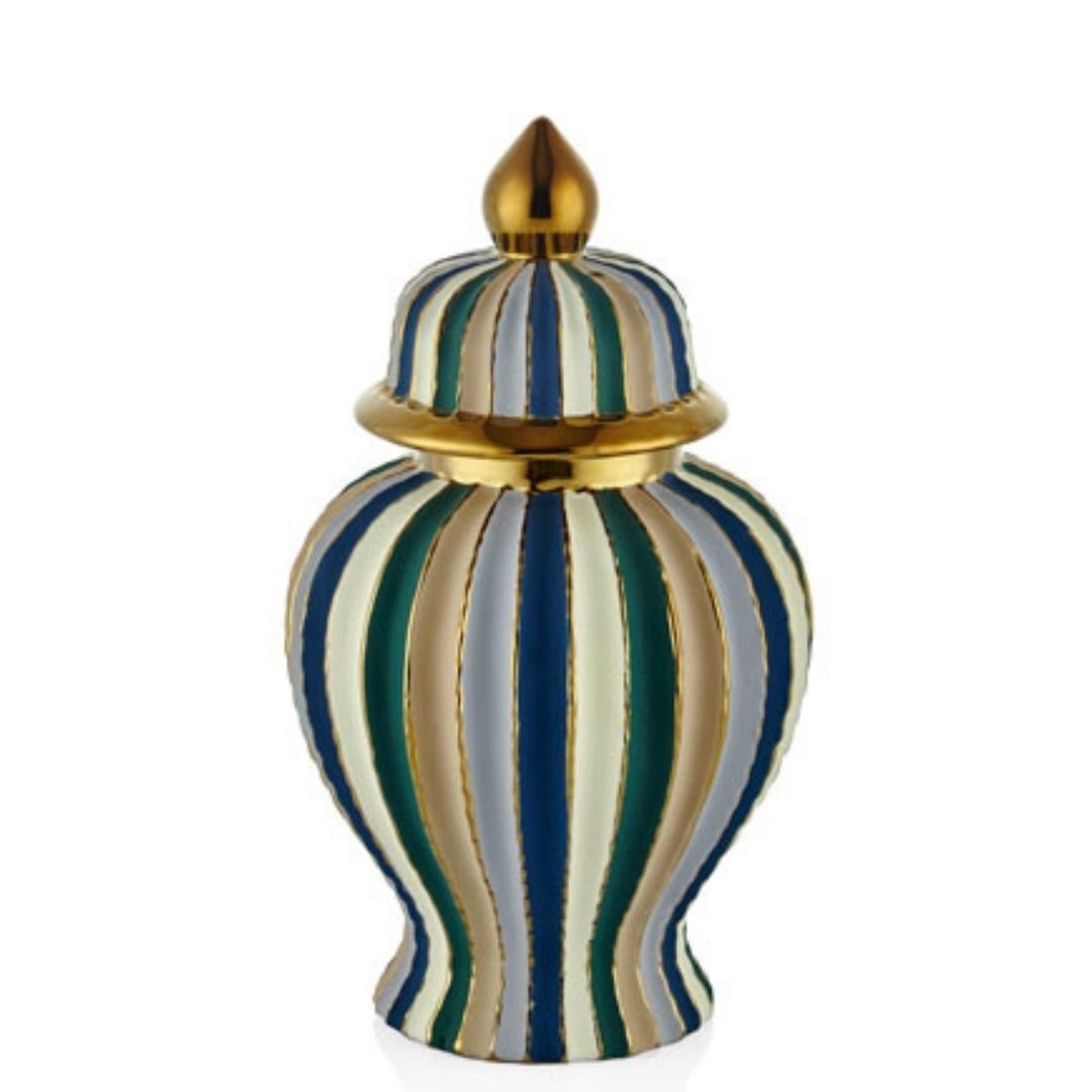 Lamedore Altın Seri Yeşil Gri Mavi  Kapaklı Büyük Küp