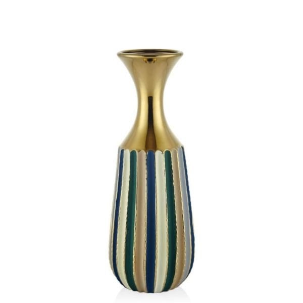 Lamedore Altın Seri Yeşil Gri Mavi Büyük Vazo